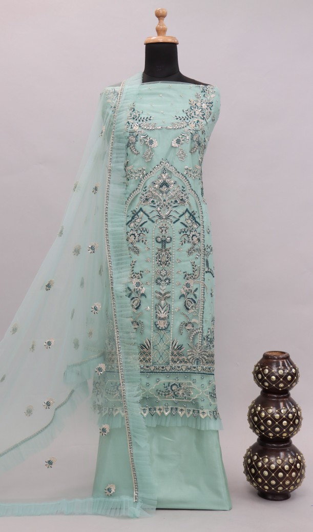 Sea Green Latest Designer Organza Pakistani Salwar Suit Online Store Sea Green Latest Designer Organza Pakistani Salwar Suit Online Store