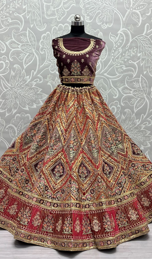 Golden Gota bordered fancy embroidered Lehenga choli 
