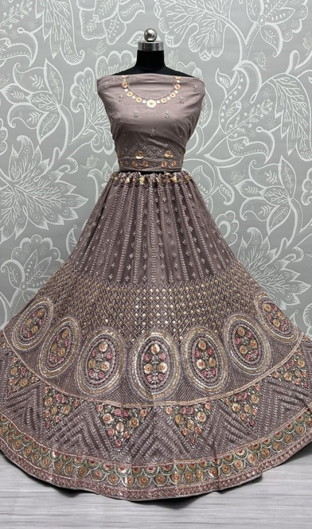 Perfect Partywear Lehengacholi in sequins and Multi thread Work 