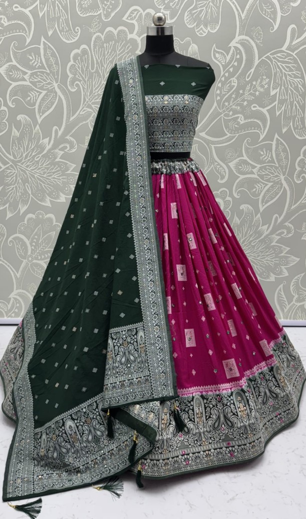 Eye-Catchy Purple Color range Sober Work Georgette Fabric wedding wear lehenga choli 