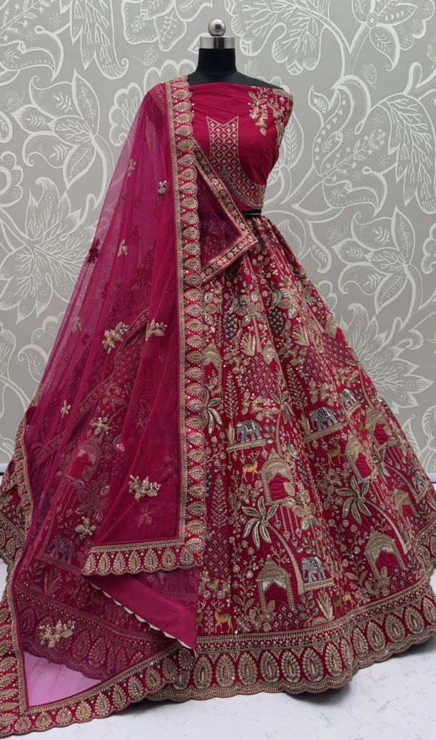 Tremendous Pink Embroidery Pattern  New Season Bridal Lehenga Choli 
