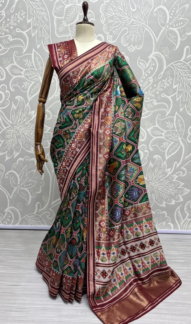 Pure Patola Saree collection Utmost Elegance Designed Pure Patola Meena Silk Saree