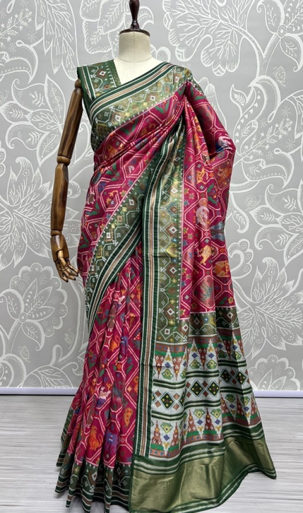 Pure Patola Saree collection Utmost Elegance Designed Pure Patola Meena Silk Saree