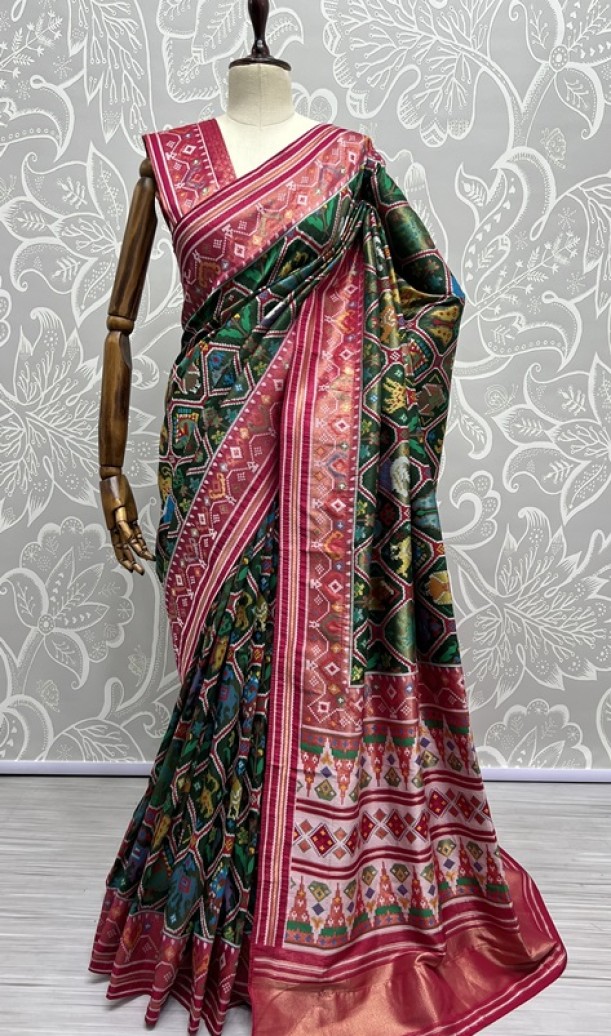 Utmost Elegance Designed Pure Patola Meena Silk Saree 