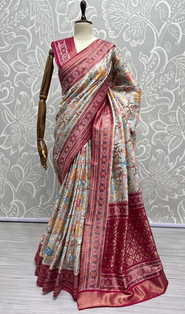  Pure Meena Silk and Dyed Silk Thread Crafted Authentic Patola Saree 