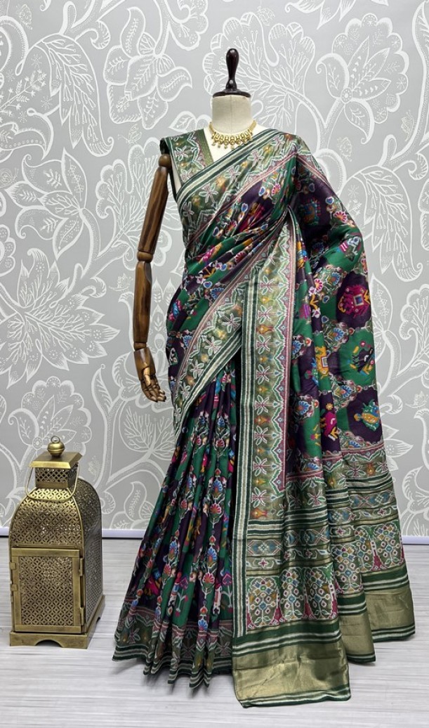  Hand Dyed Meena Silk Thread Crafted Patola Saree 