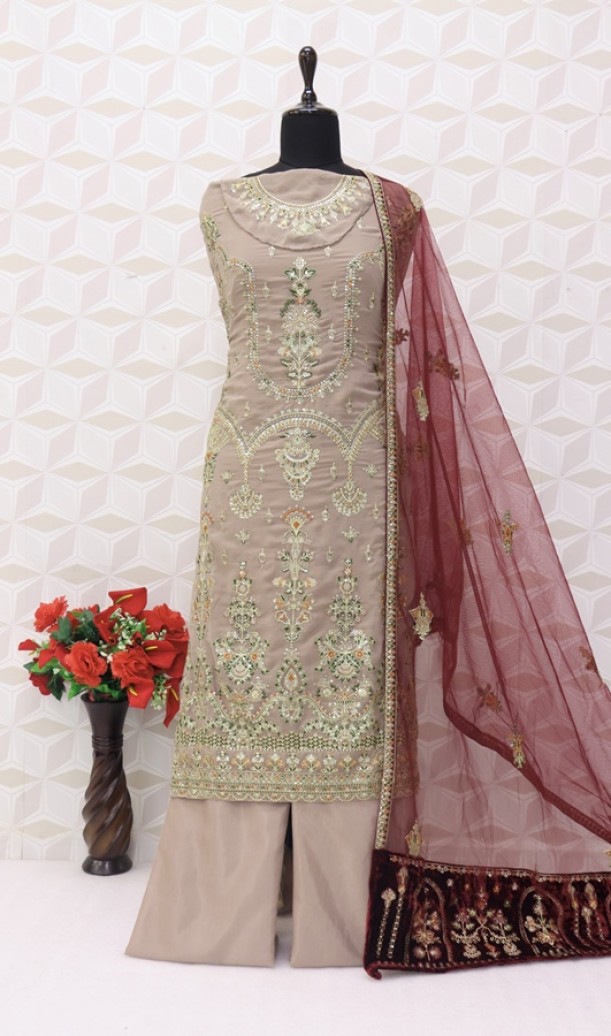 Faux Georgette Party Wear Salwar Kameez in with Sequence work Faux Georgette Party Wear Salwar Kameez in with Sequence work