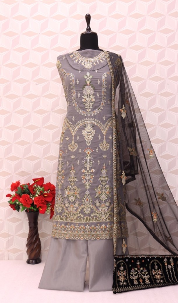 Faux Georgette Party Wear Salwar Kameez in with Sequence work Faux Georgette Party Wear Salwar Kameez in with Sequence work
