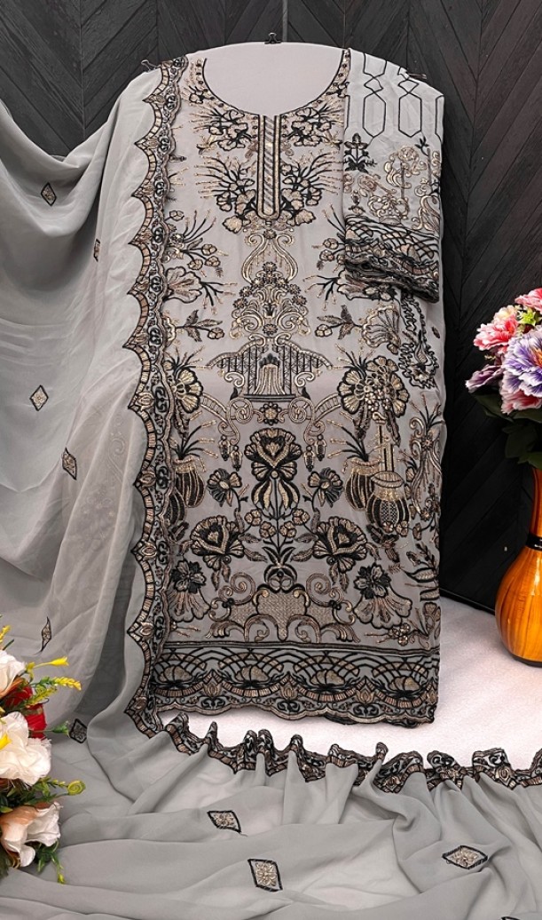 Heavy Faux Georgette Embroidered Salwar Kameez Heavy Faux Georgette Embroidered Salwar Kameez