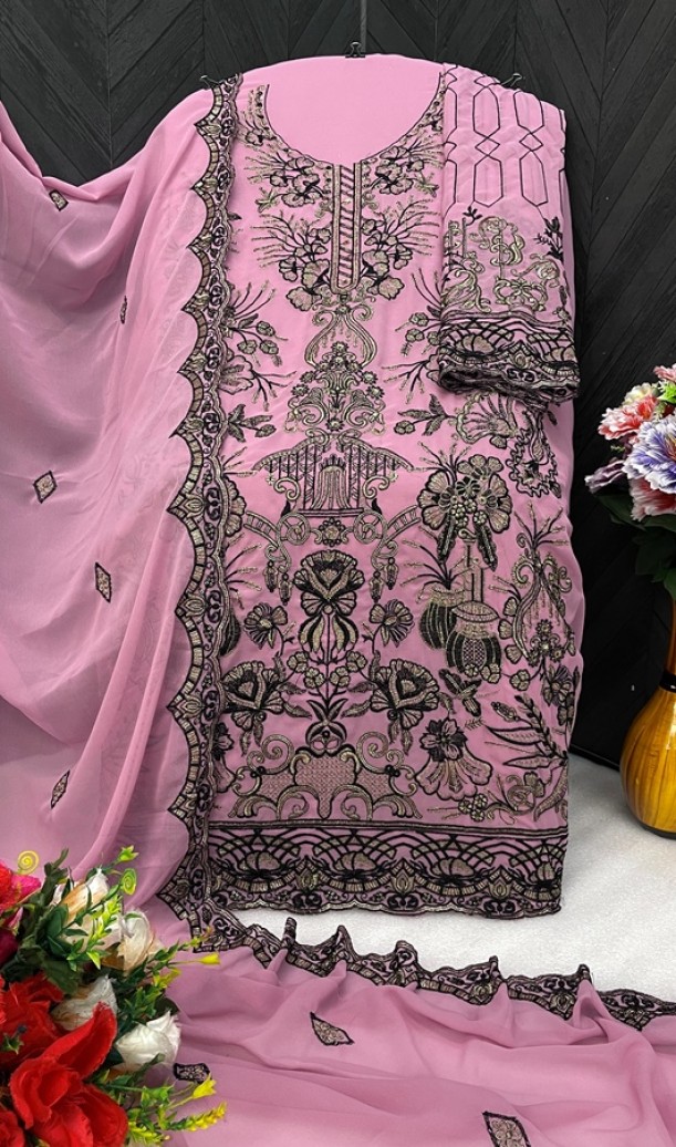 Heavy Faux Georgette Embroidered Salwar Kameez Heavy Faux Georgette Embroidered Salwar Kameez
