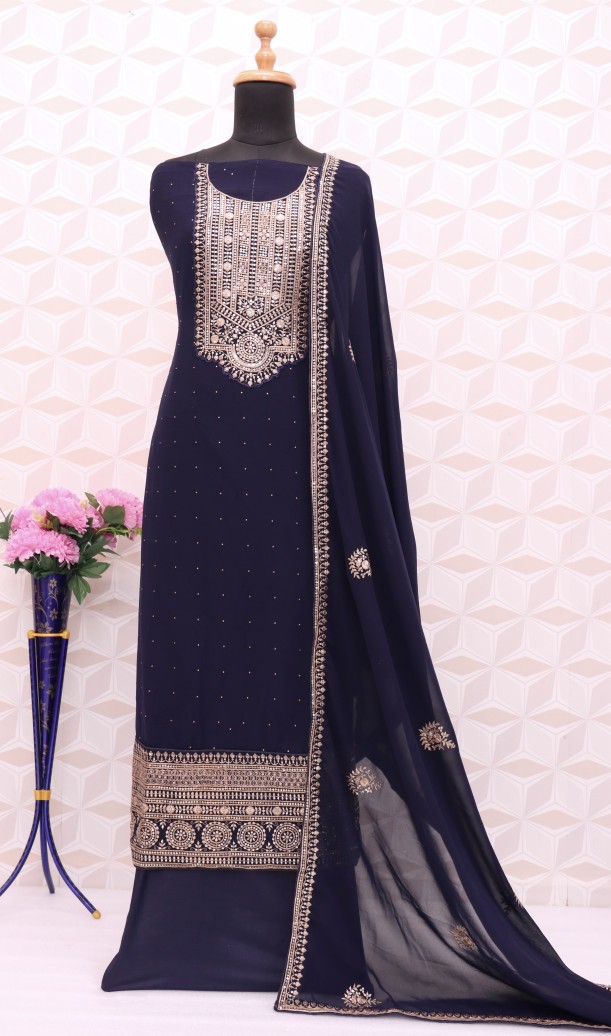 Violet Georgette Resham Pakistani Salwar Suit Violet Georgette Resham Pakistani Salwar Suit