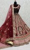 Velvet Wedding Lehenga Choli Maroon in Embroidered