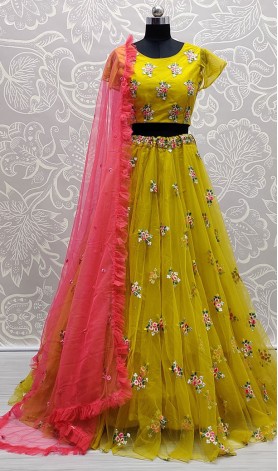 Yellow and Pink Lehenga