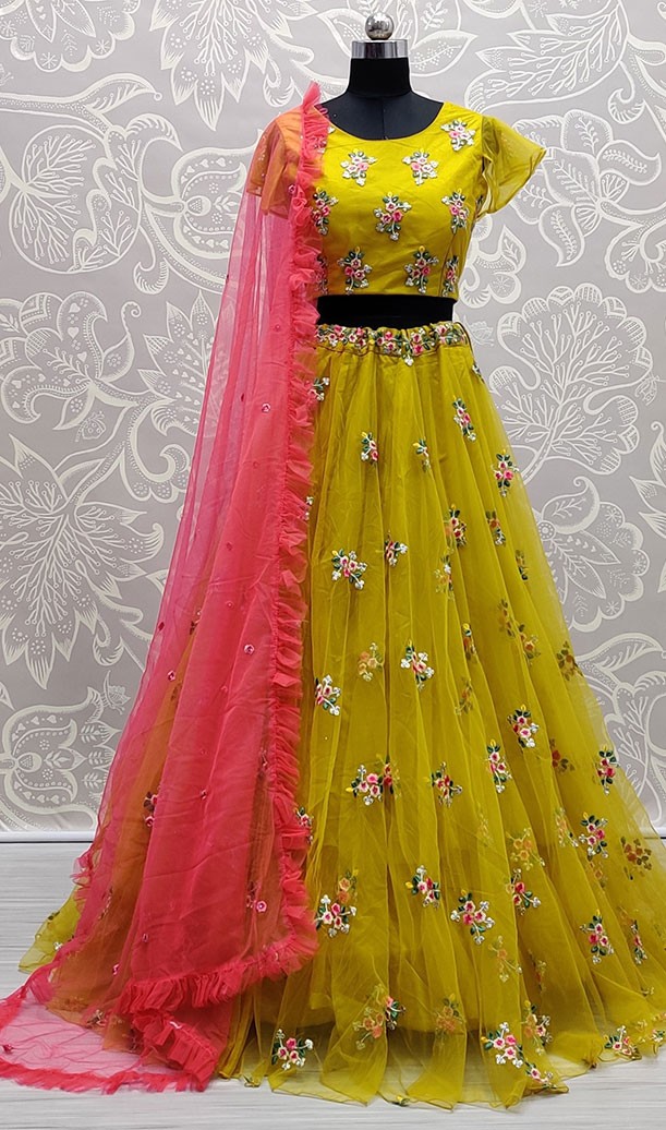 Yellow and Pink Lehenga