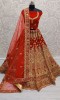 Dark Maroon Velvet Lehengacholi 