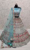 Blue Flower Flaired Lehenga