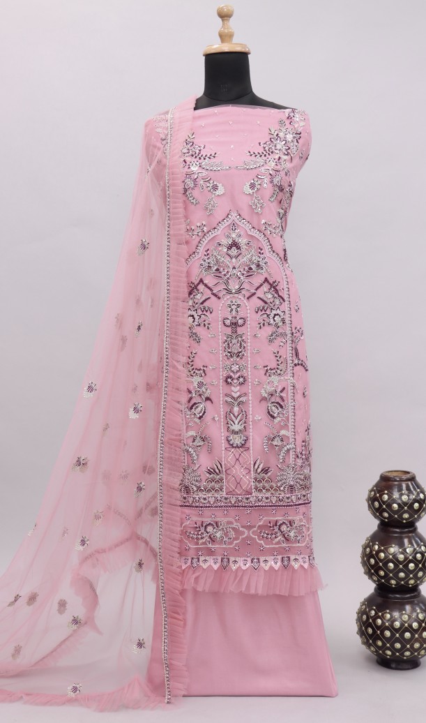 Pink Embroidered Georgette Pakistani Suit Pink Embroidered Georgette Pakistani Suit