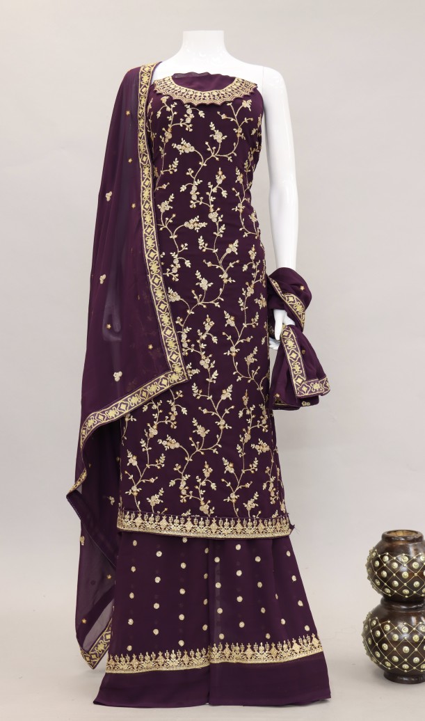 PURPLE DESIGNER EMBROIDERY,DIAMOND WORK GEORGETTE UNSTITCHED DESIGNER PANT SILK SALWAR SUIT SEMI STITCHED PURPLE DESIGNER EMBROIDERY,DIAMOND WORK GEORGETTE UNSTITCHED DESIGNER PANT SILK SALWAR SUIT SEMI STITCHED