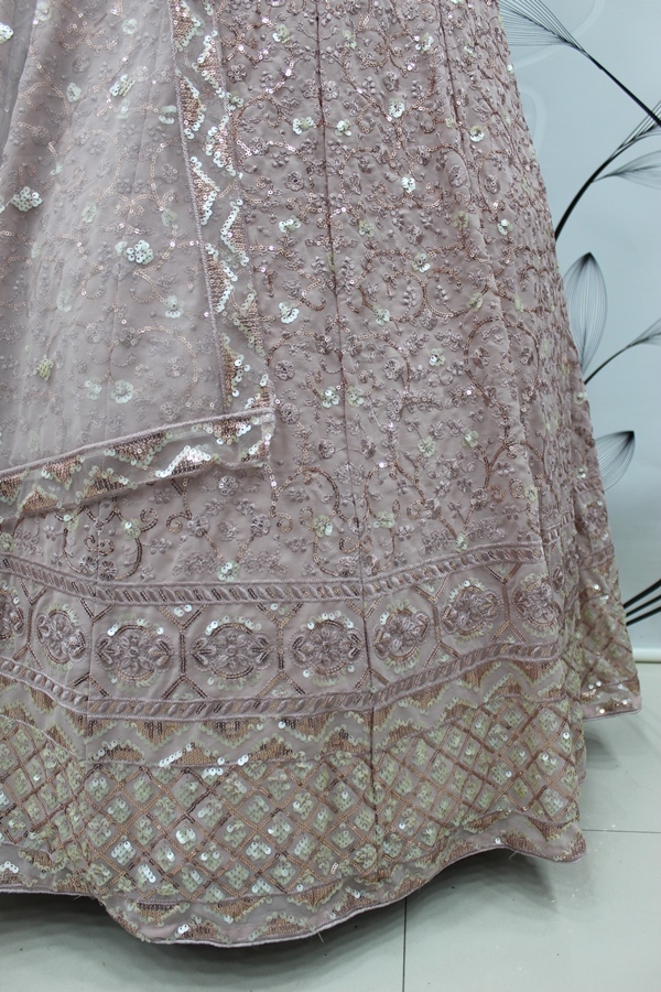 Women's Georgette Embroidered Semi-Stitched Lehenga 