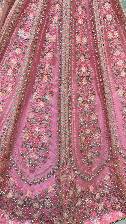 Pastel Sequins Combine Flower Pattern Exceptionally Designed Lehengacholi 