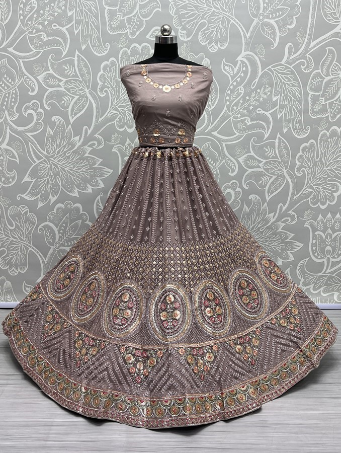 Perfect Partywear Lehengacholi in sequins and Multi thread Work 