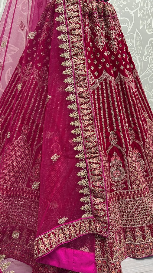 Heavy work Embroidered Velvet Lehenga choli 