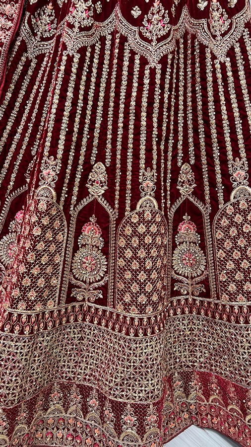 Heavy work Embroidered Velvet Lehenga choli 