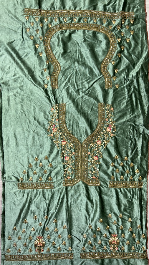 Double Dupatta Velvet Patch Embroidered Bridal Lehengacholi 