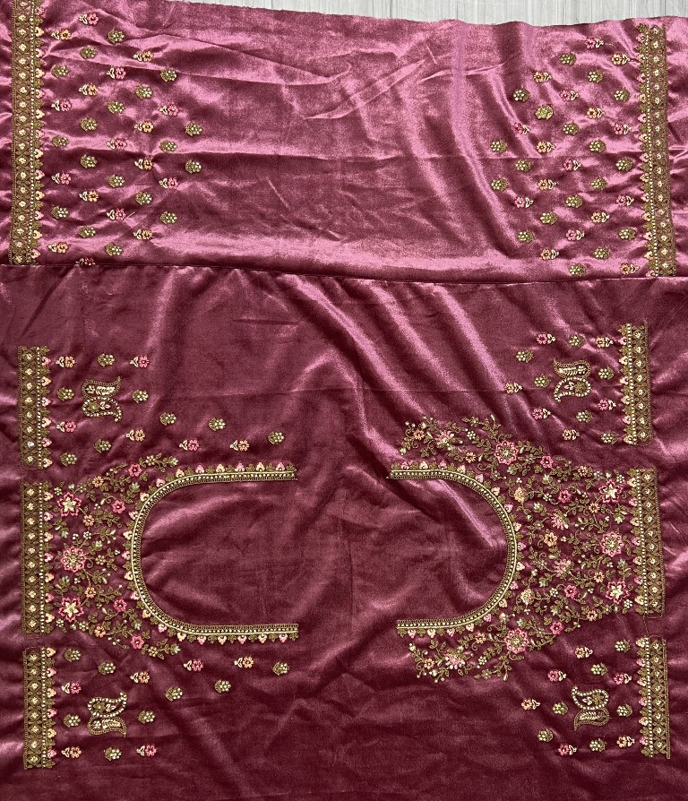 Heavy lace work and combine velvet patch embroidery double dupatta Lehengacholi