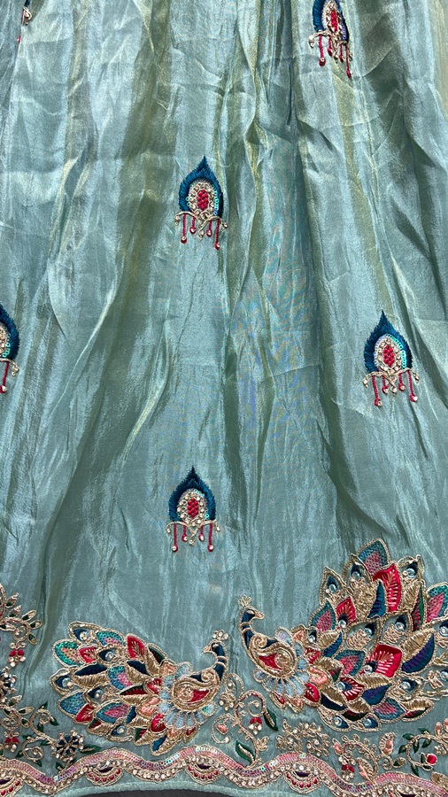 Pure bandhani dupatta with Gadhwal silk Lehengacholi 