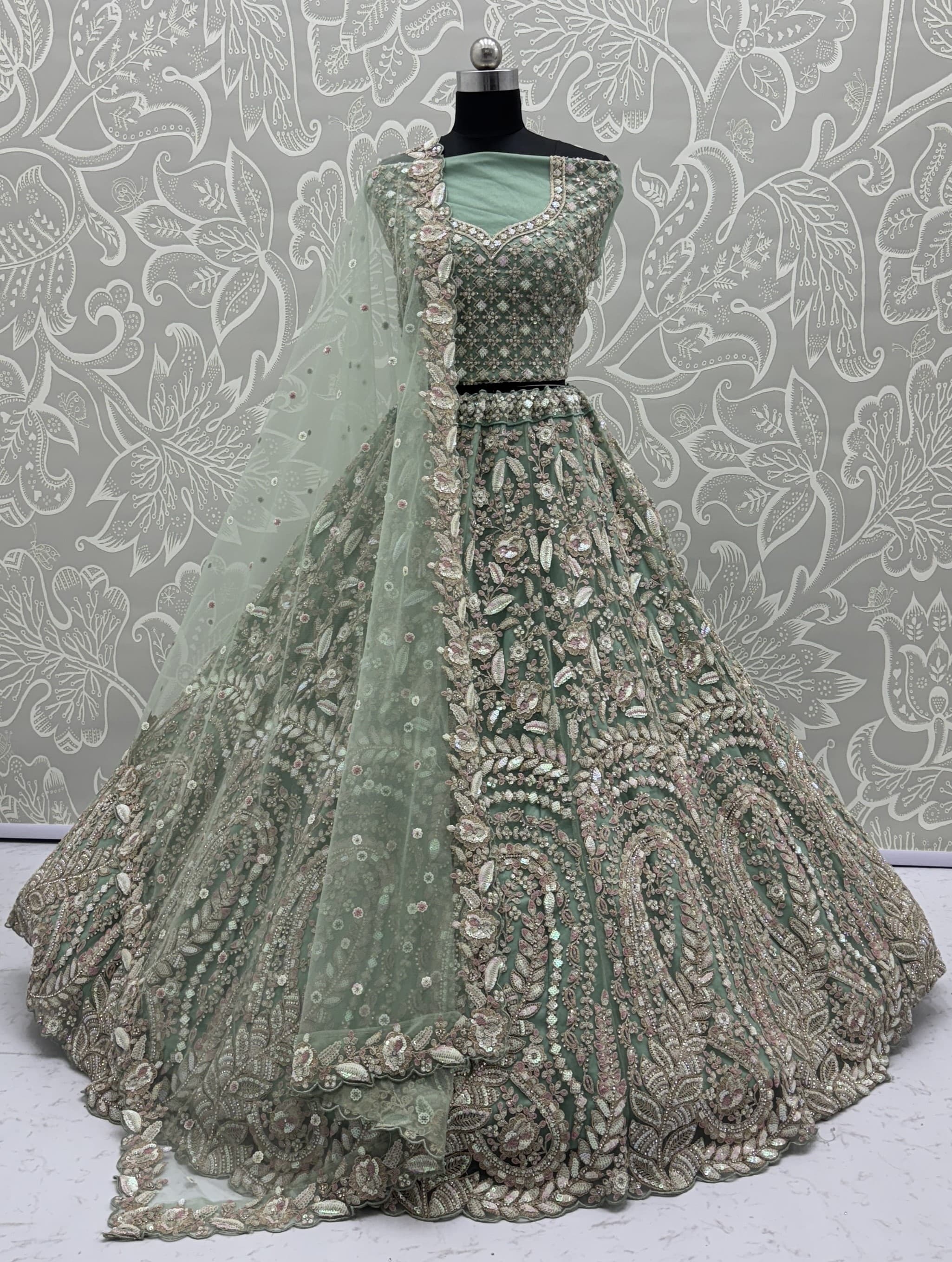 Rainbow Sequins and Dori Embroidery combine Beautiful Eye-Catchy Lehenga Choli 