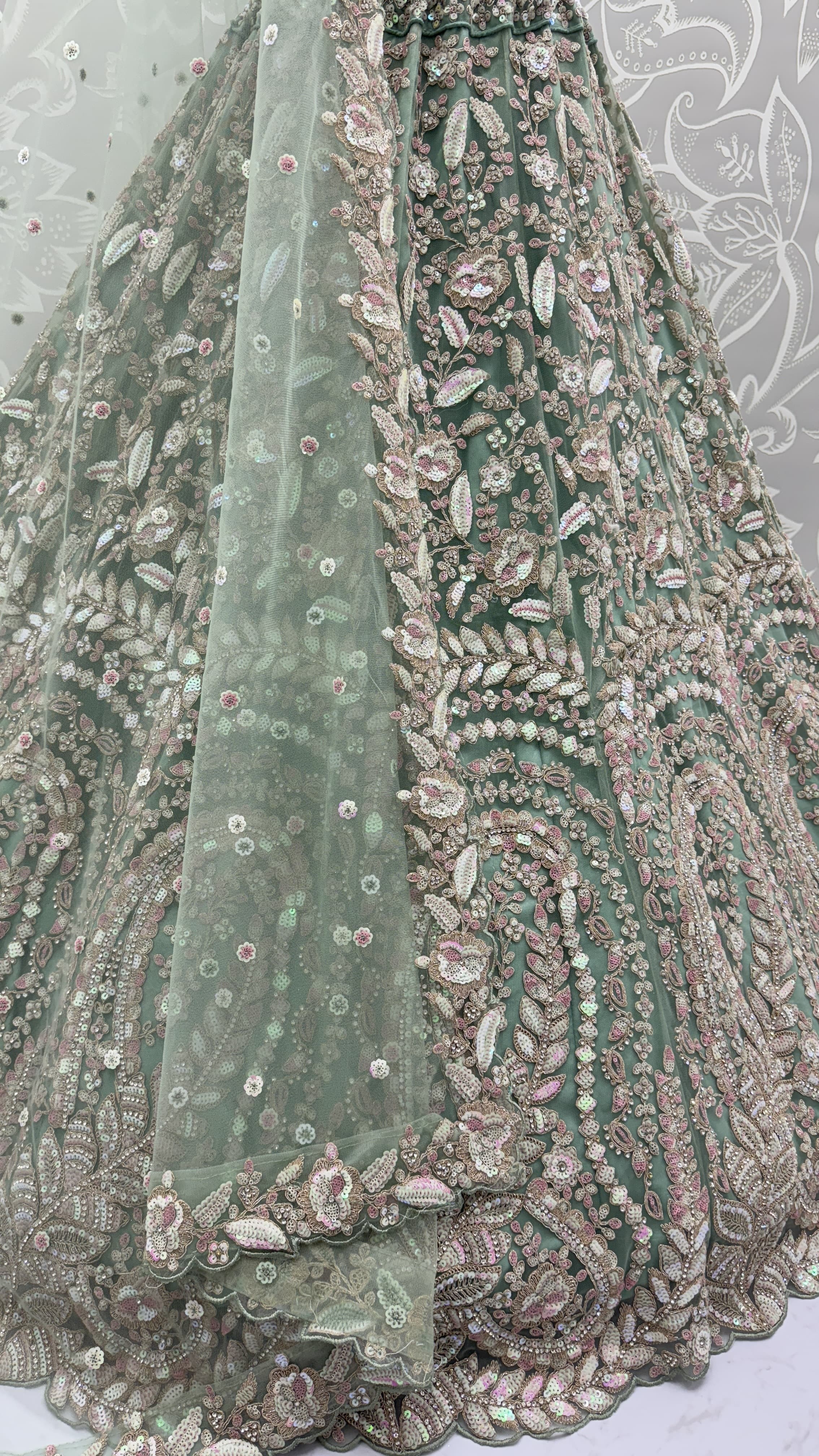 Rainbow Sequins and Dori Embroidery combine Beautiful Eye-Catchy Lehenga Choli 