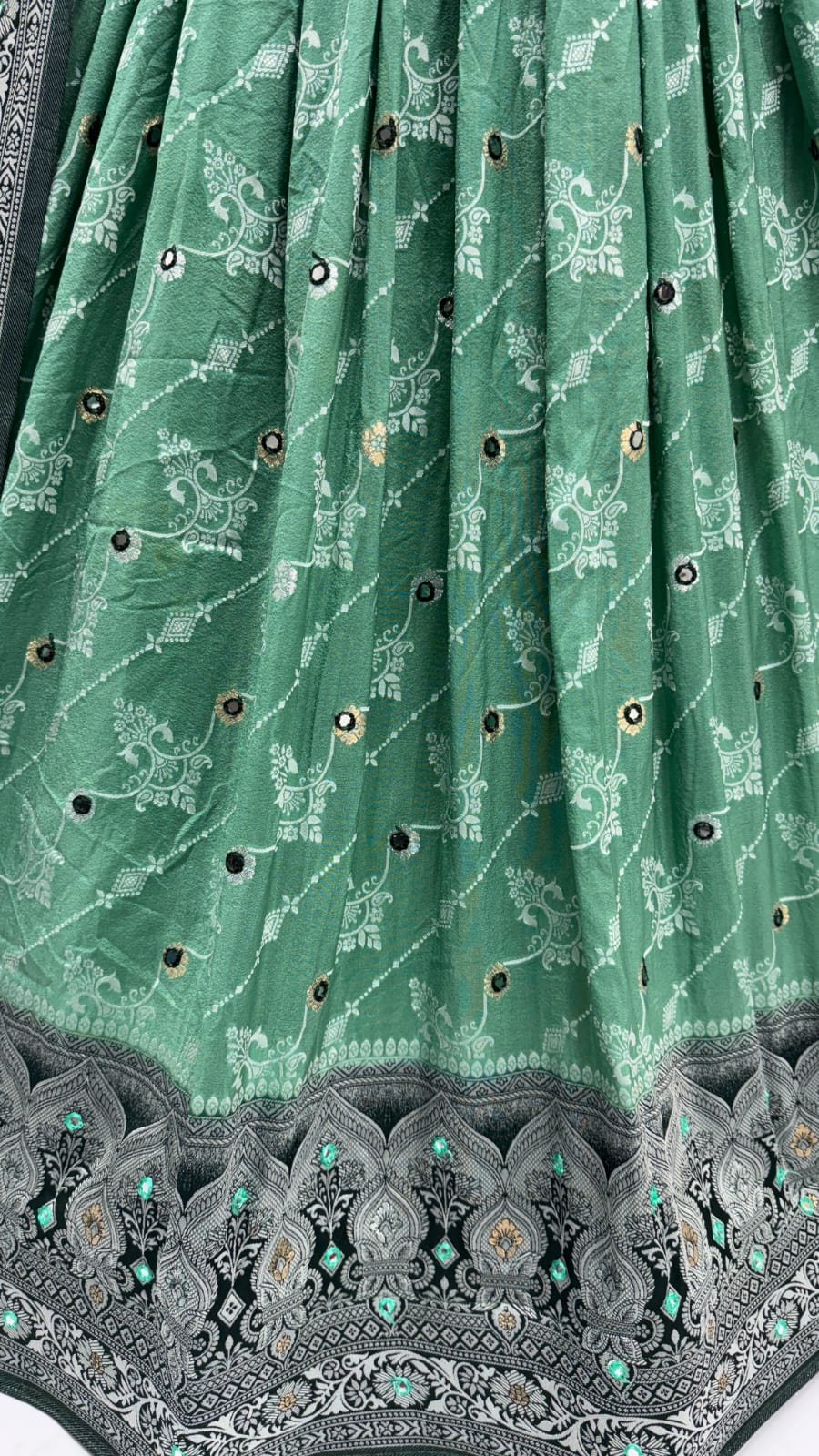 Graceful Pattern Green Eye-Catchy Color range Sober wedding wear lehenga choli