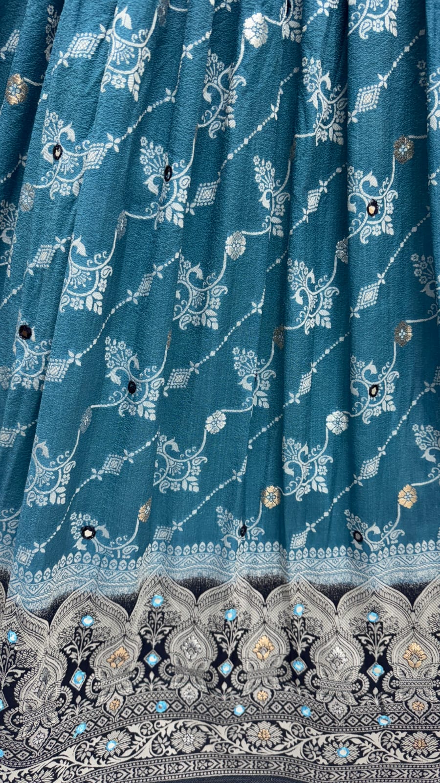 Graceful Pattern Blue Eye-Catchy Color range Sober wedding wear lehenga choli 