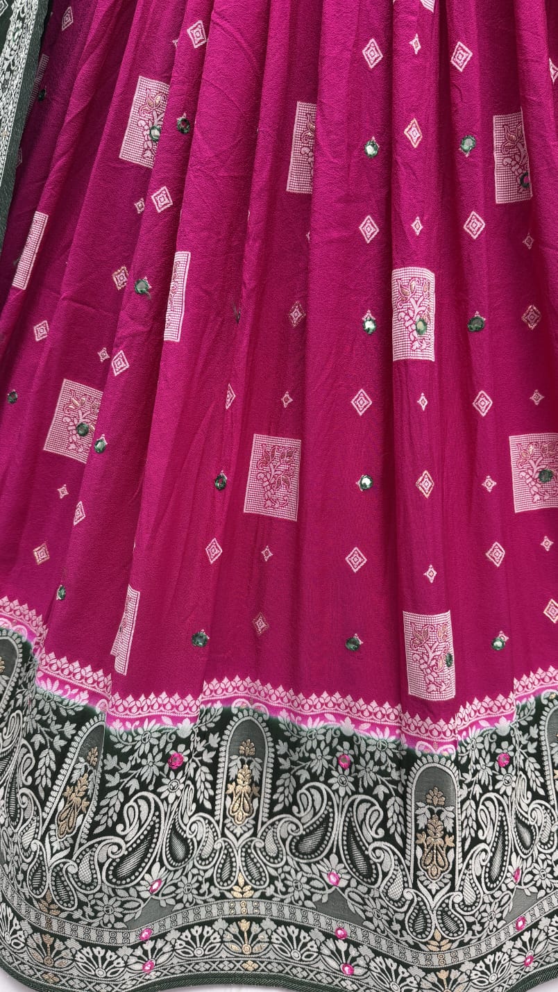 Eye-Catchy Purple Color range Sober Work Georgette Fabric wedding wear lehenga choli 