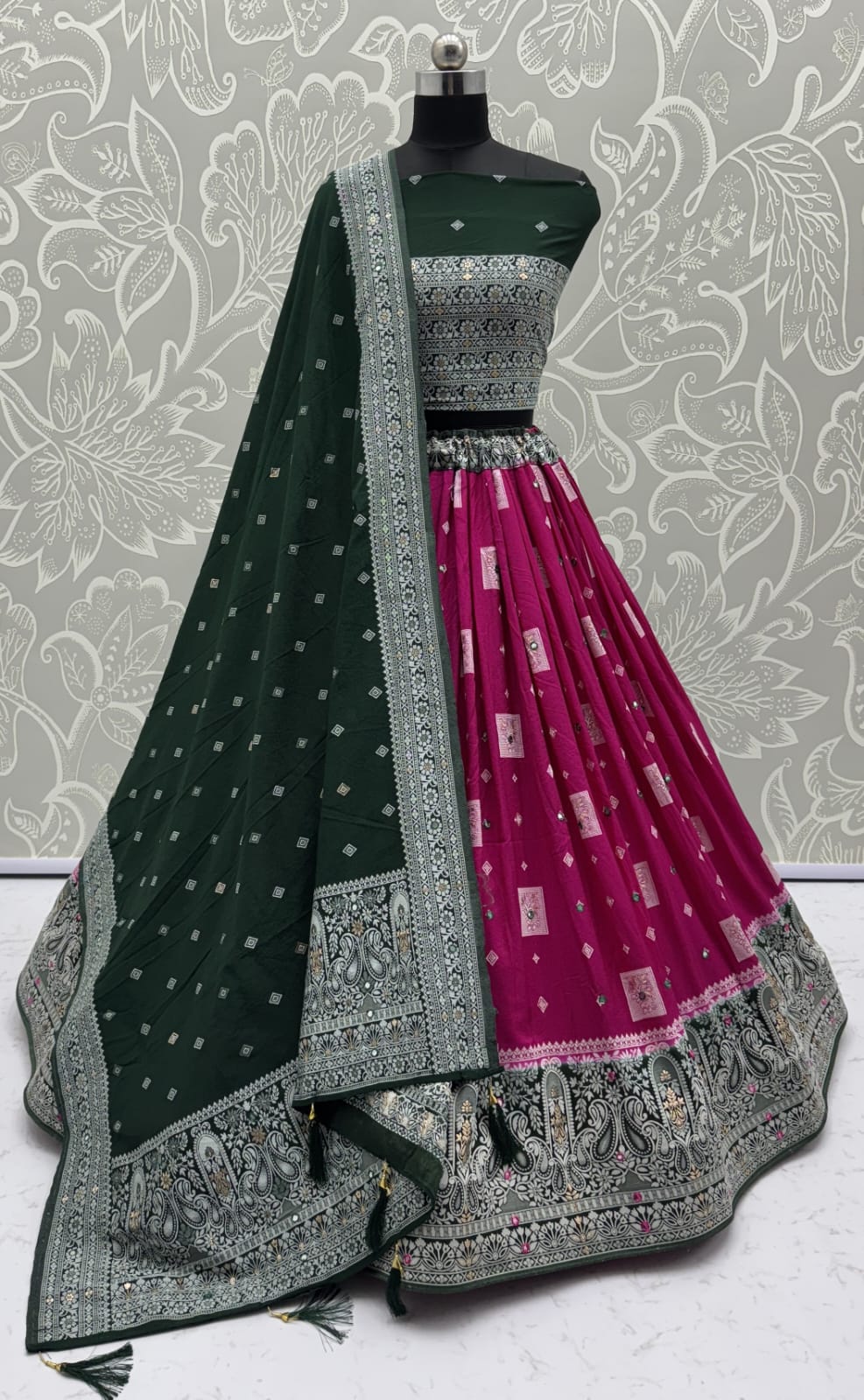 Eye-Catchy Purple Color range Sober Work Georgette Fabric wedding wear lehenga choli 