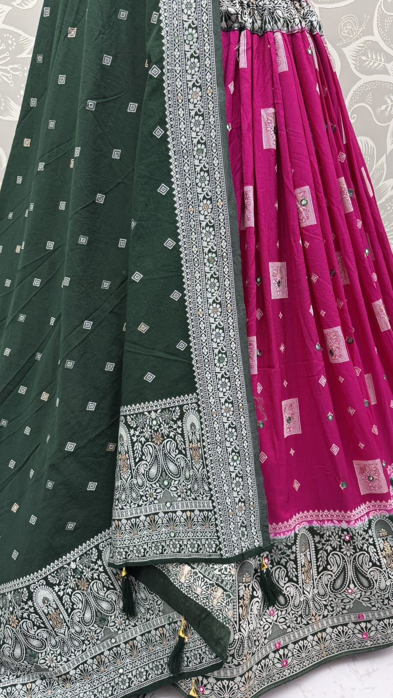 Eye-Catchy Purple Color range Sober Work Georgette Fabric wedding wear lehenga choli 