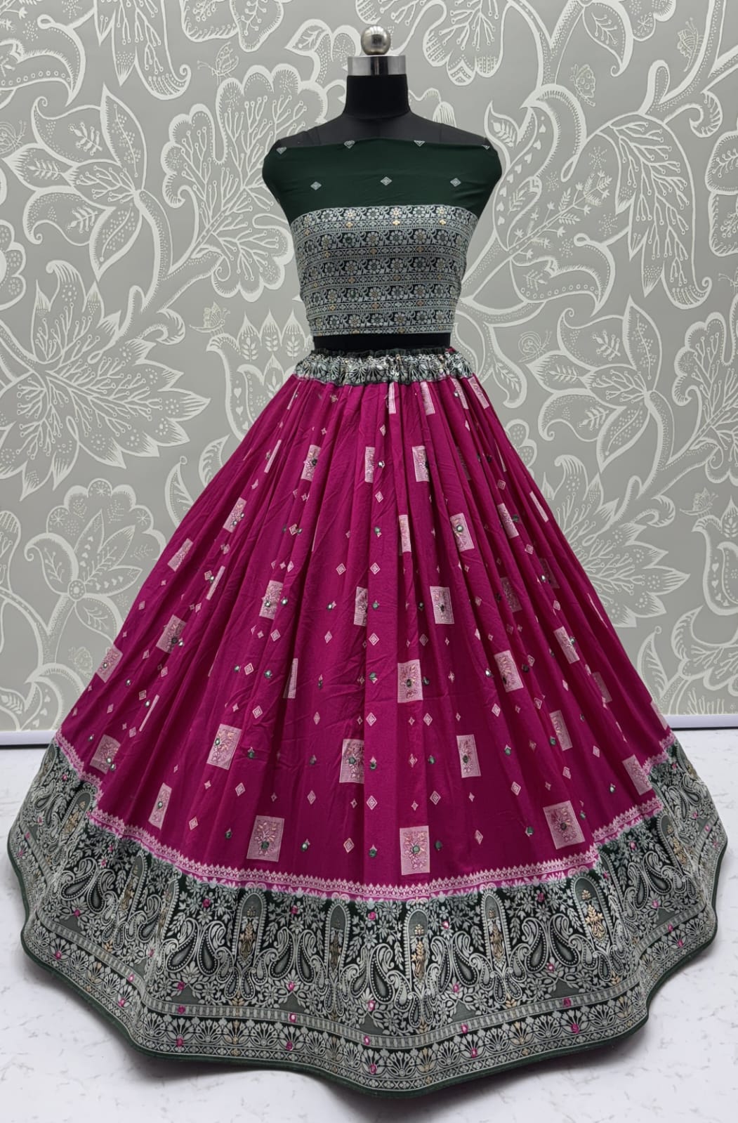 Eye-Catchy Purple Color range Sober Work Georgette Fabric wedding wear lehenga choli 