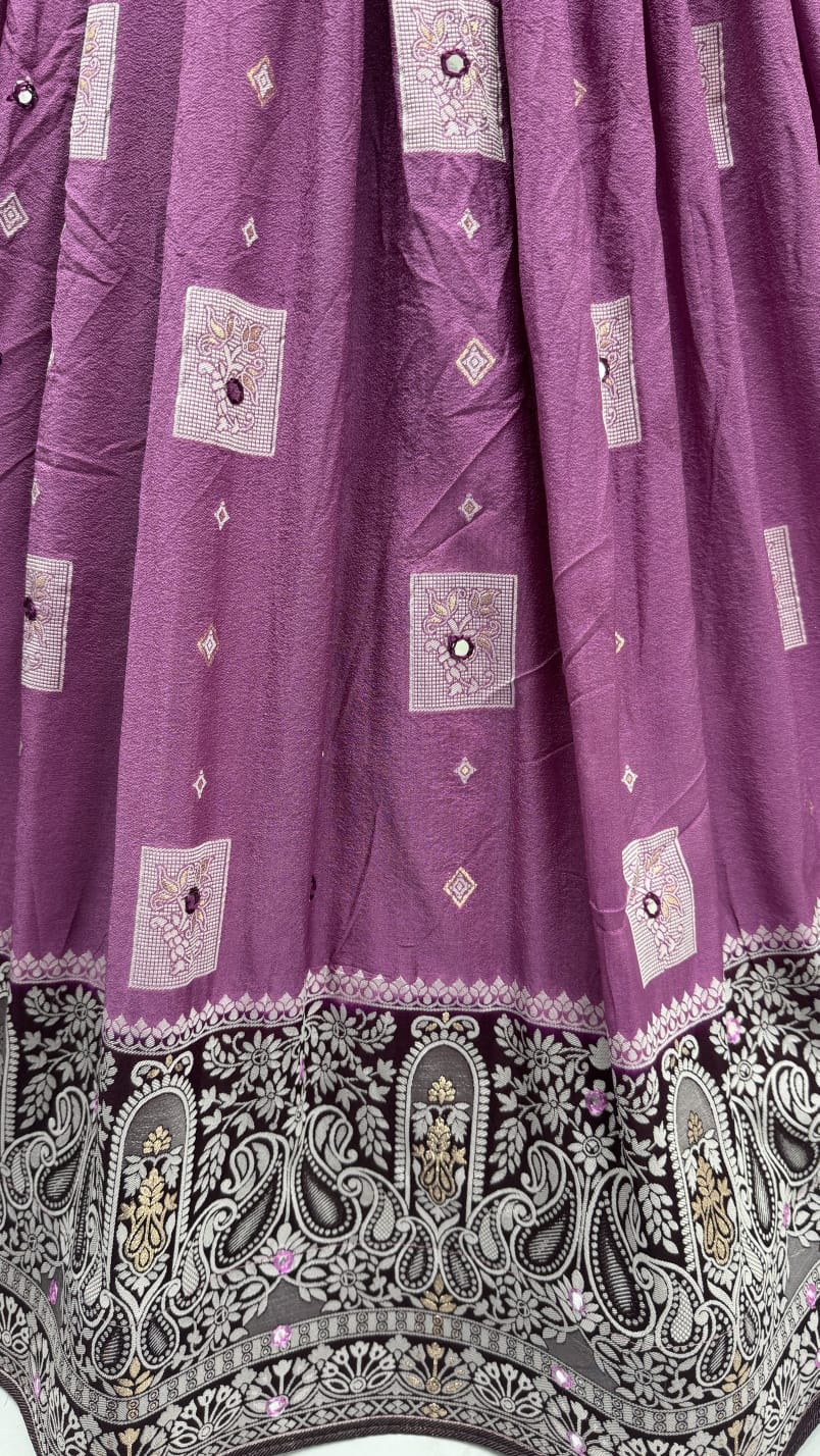 Eye-Catchy Magenta Color range Sober Work Georgette Fabric wedding wear lehenga choli 