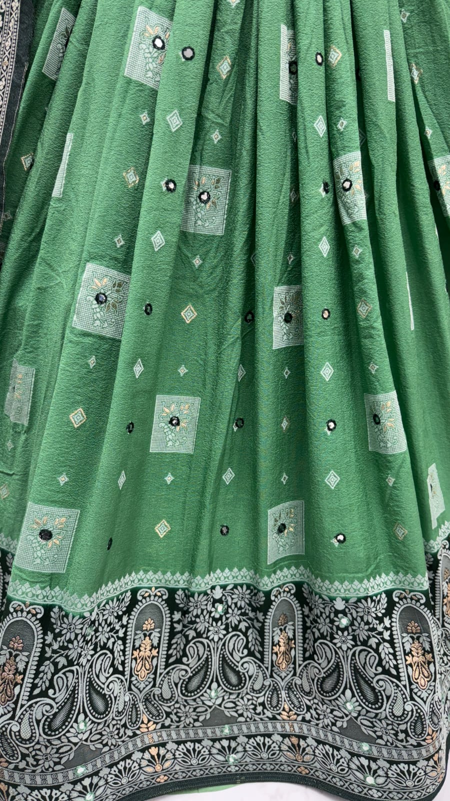 Eye-Catchy Green Color range Sober Work Georgette Fabric wedding wear lehenga choli 