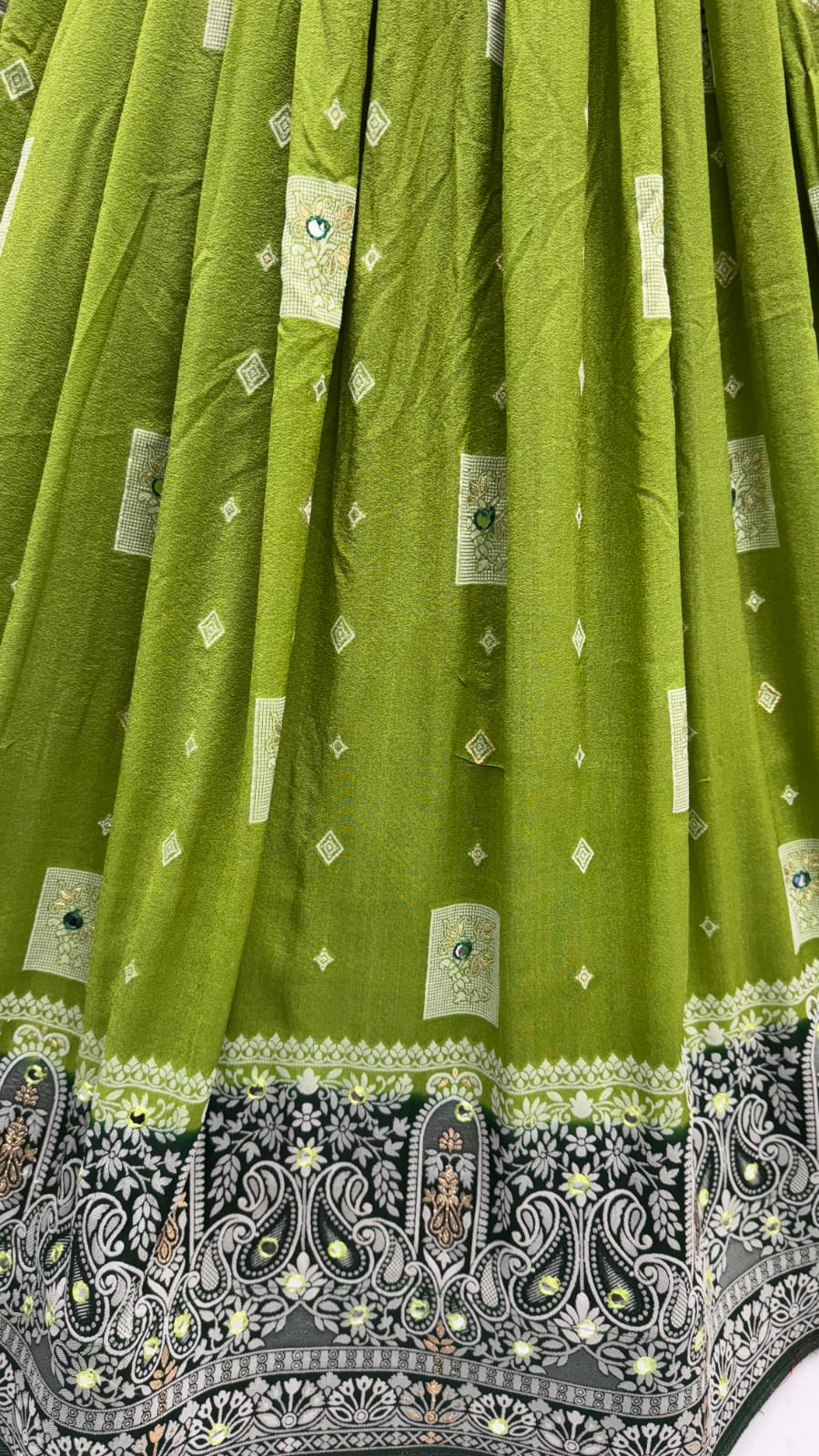 Eye-Catchy Color Green range Sober Work Georgette Fabric wedding wear lehenga choli 