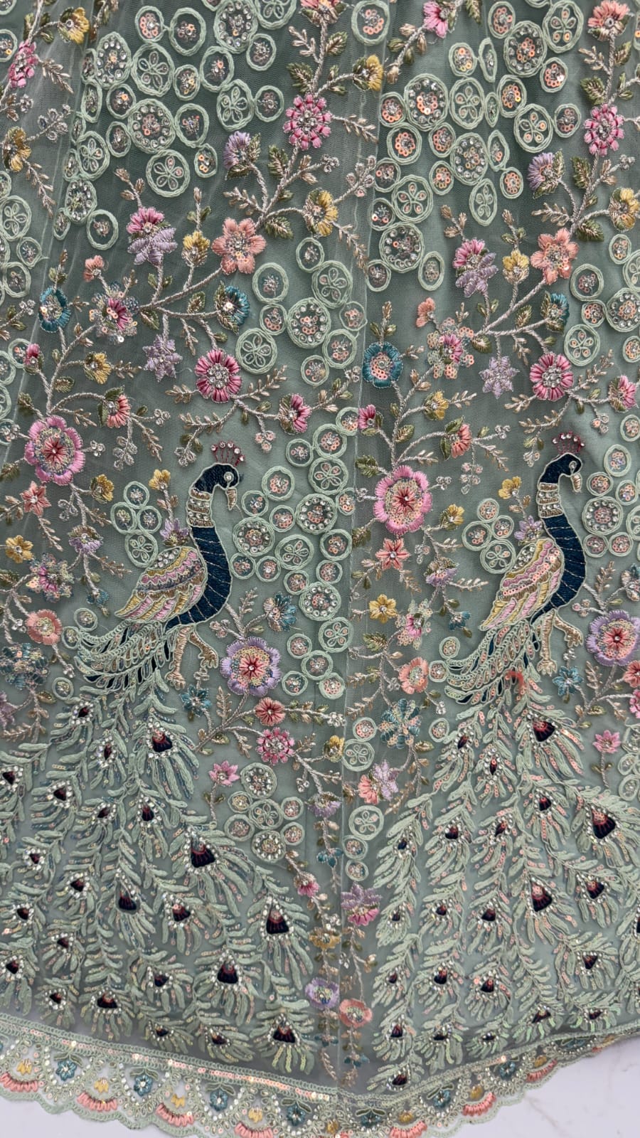 Stunning Peacock Blue Embroidered Crafted Partywear Lehenga Choli with dupatta and blouse 