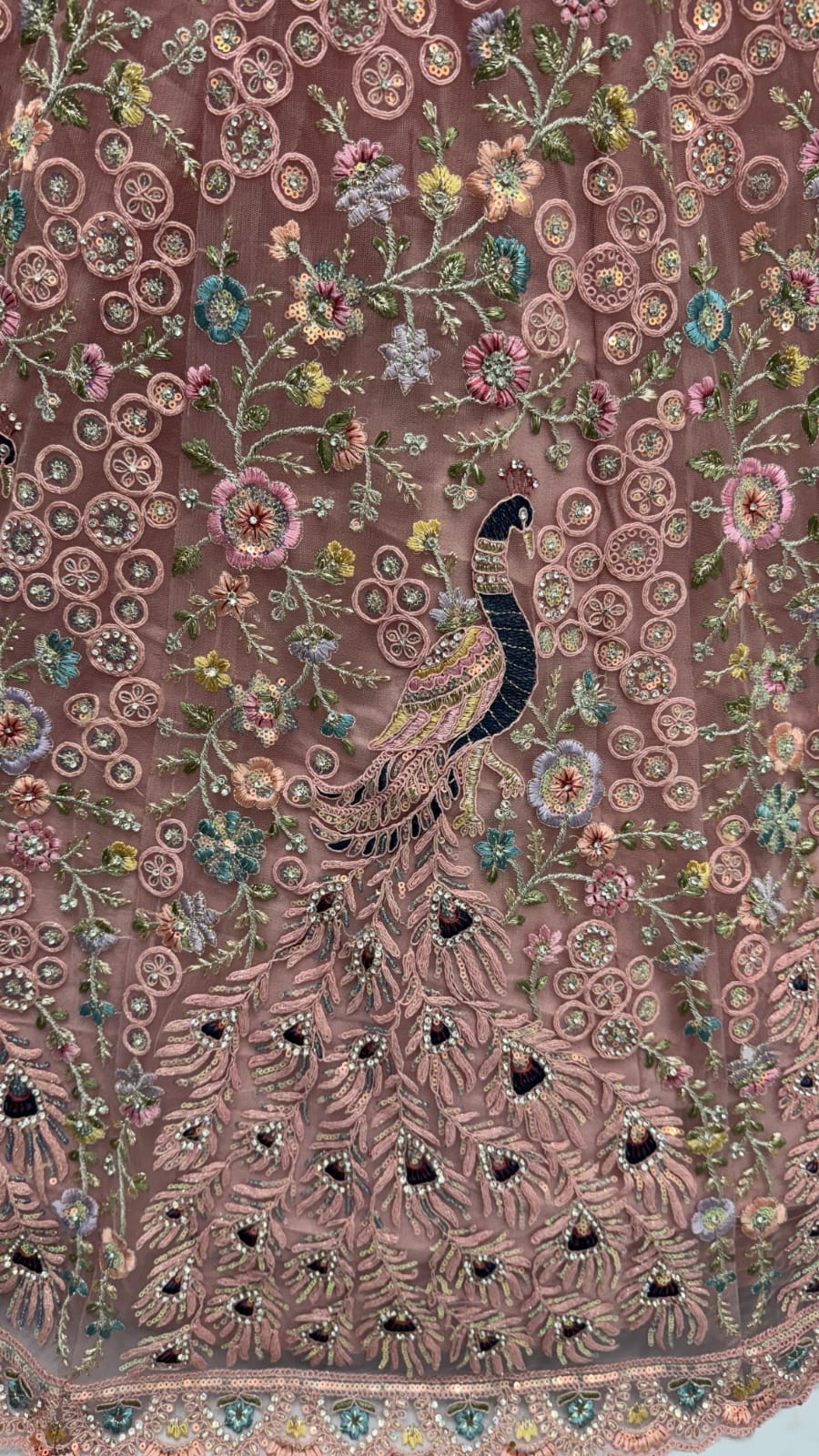 Stunning Peacock Pink Embroidered Crafted Partywear Lehenga Choli with dupatta and blouse 