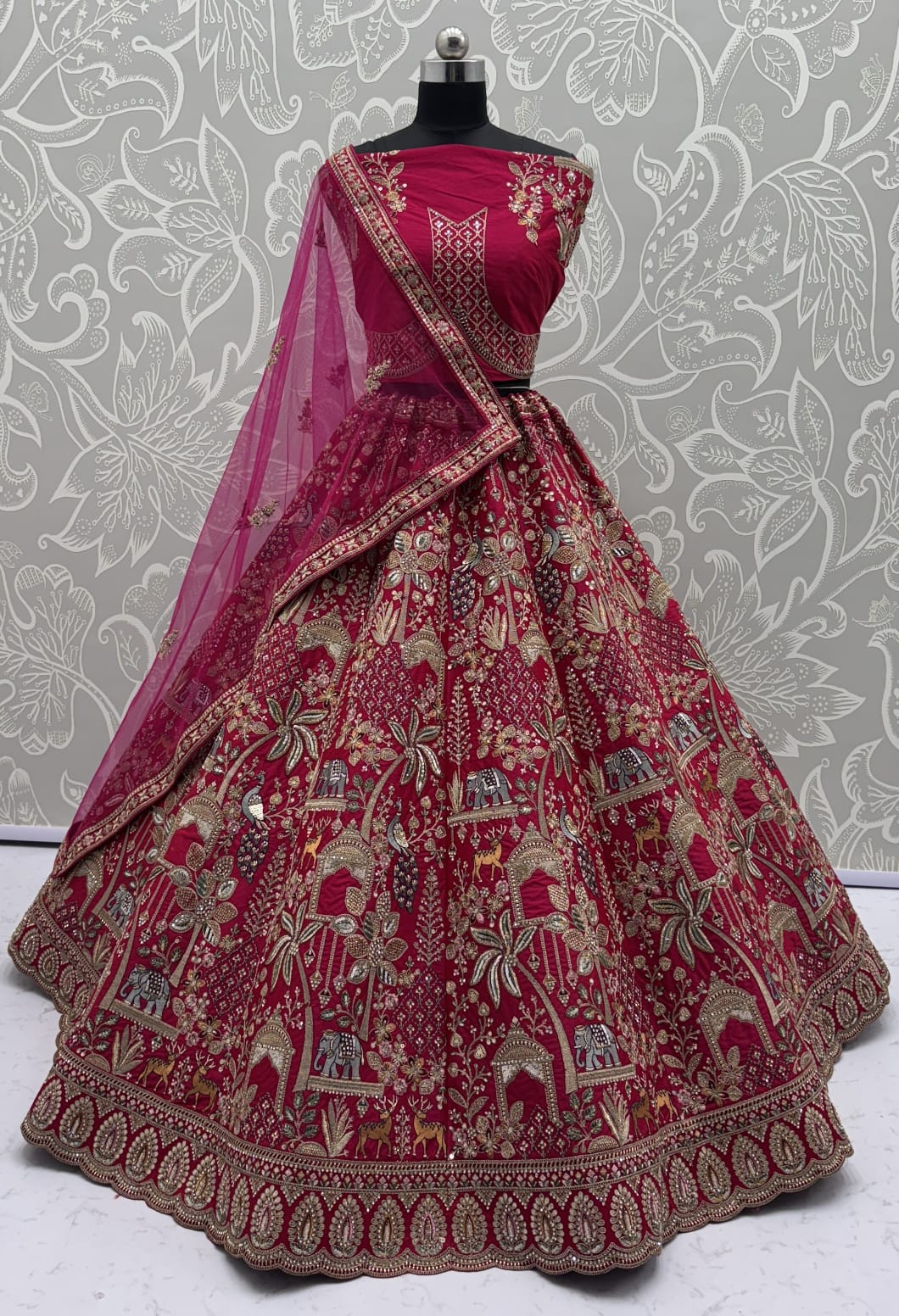 Tremendous Pink Embroidery Pattern  New Season Bridal Lehenga Choli 