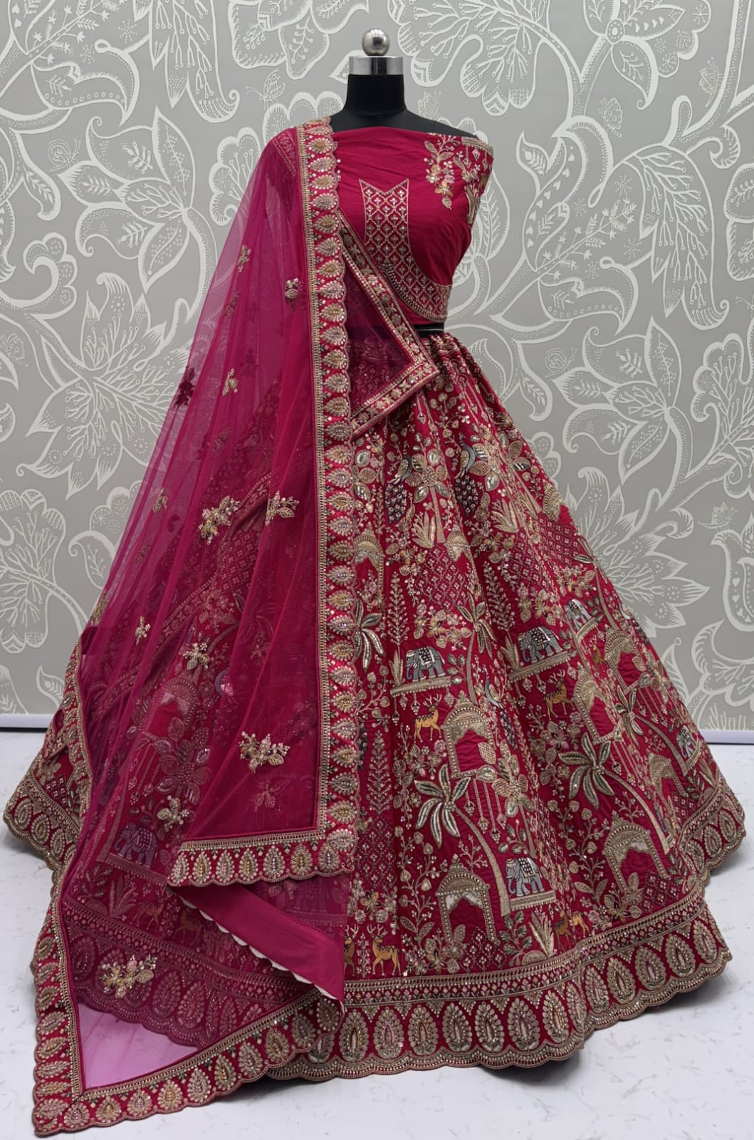 Tremendous Pink Embroidery Pattern  New Season Bridal Lehenga Choli 