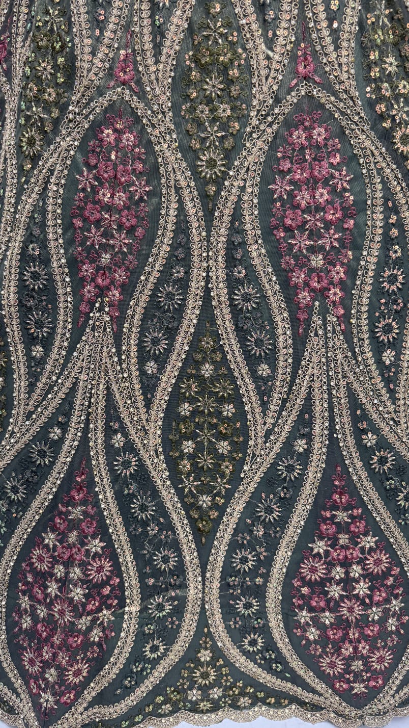 Abstinent Olive Green Art of Work with Detailed Thread work Designer LehengaCholi perfect for reception wear