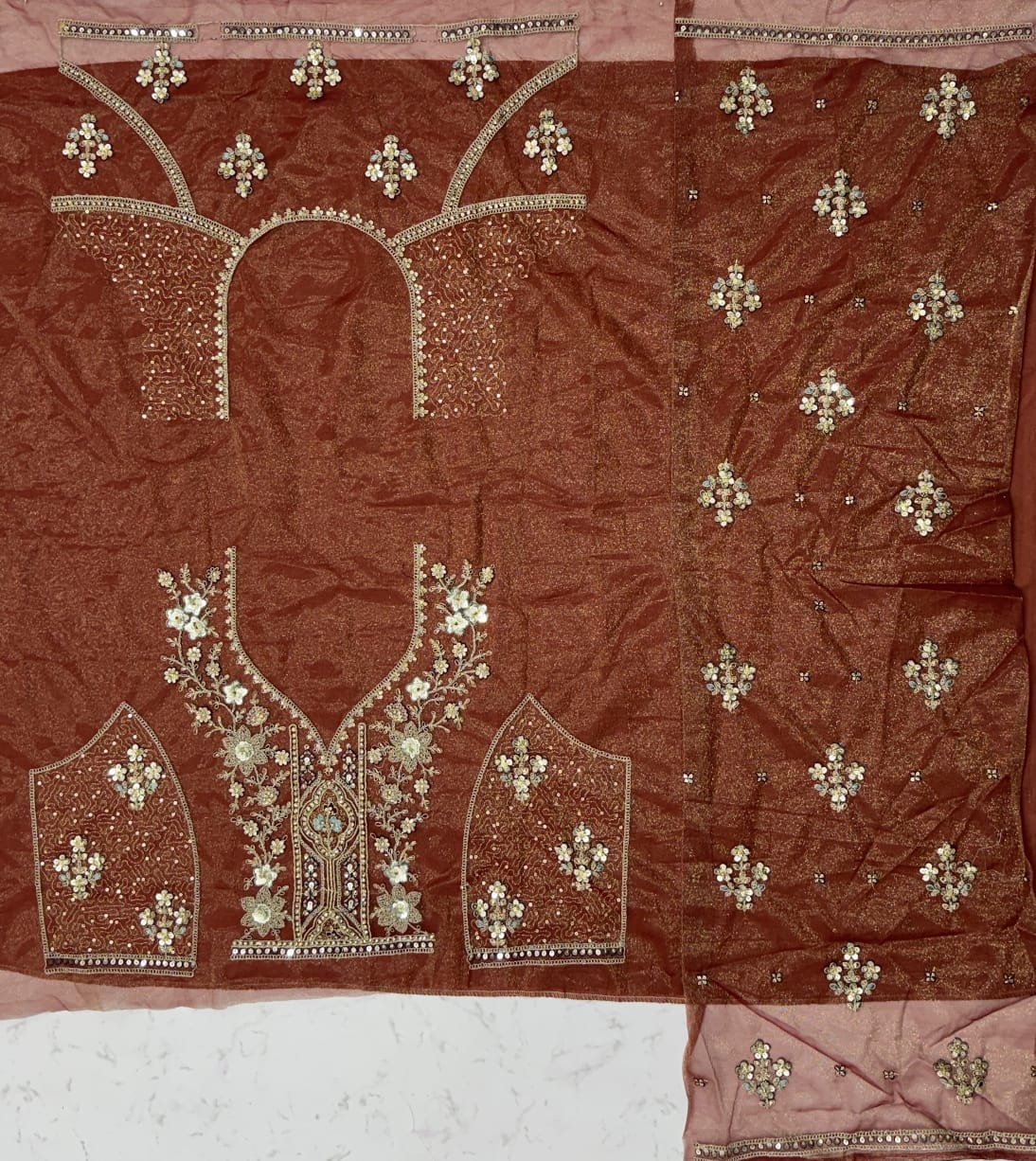 Metalic Orange Embroidery on Vibrant Color Designer Partywear Lehengacholi 