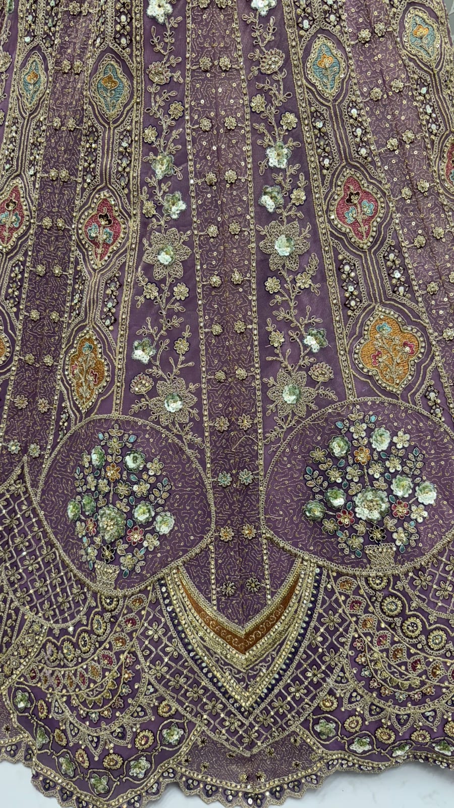 Metalic Purple Embroidery on Vibrant Color Designer Partywear Lehengacholi 