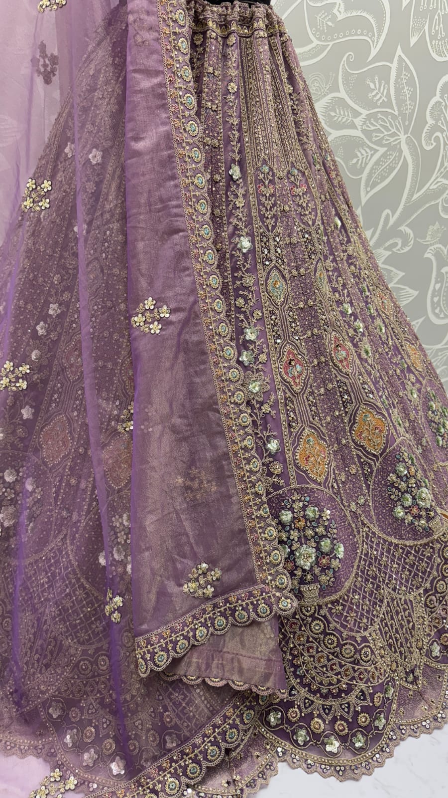 Metalic Purple Embroidery on Vibrant Color Designer Partywear Lehengacholi 