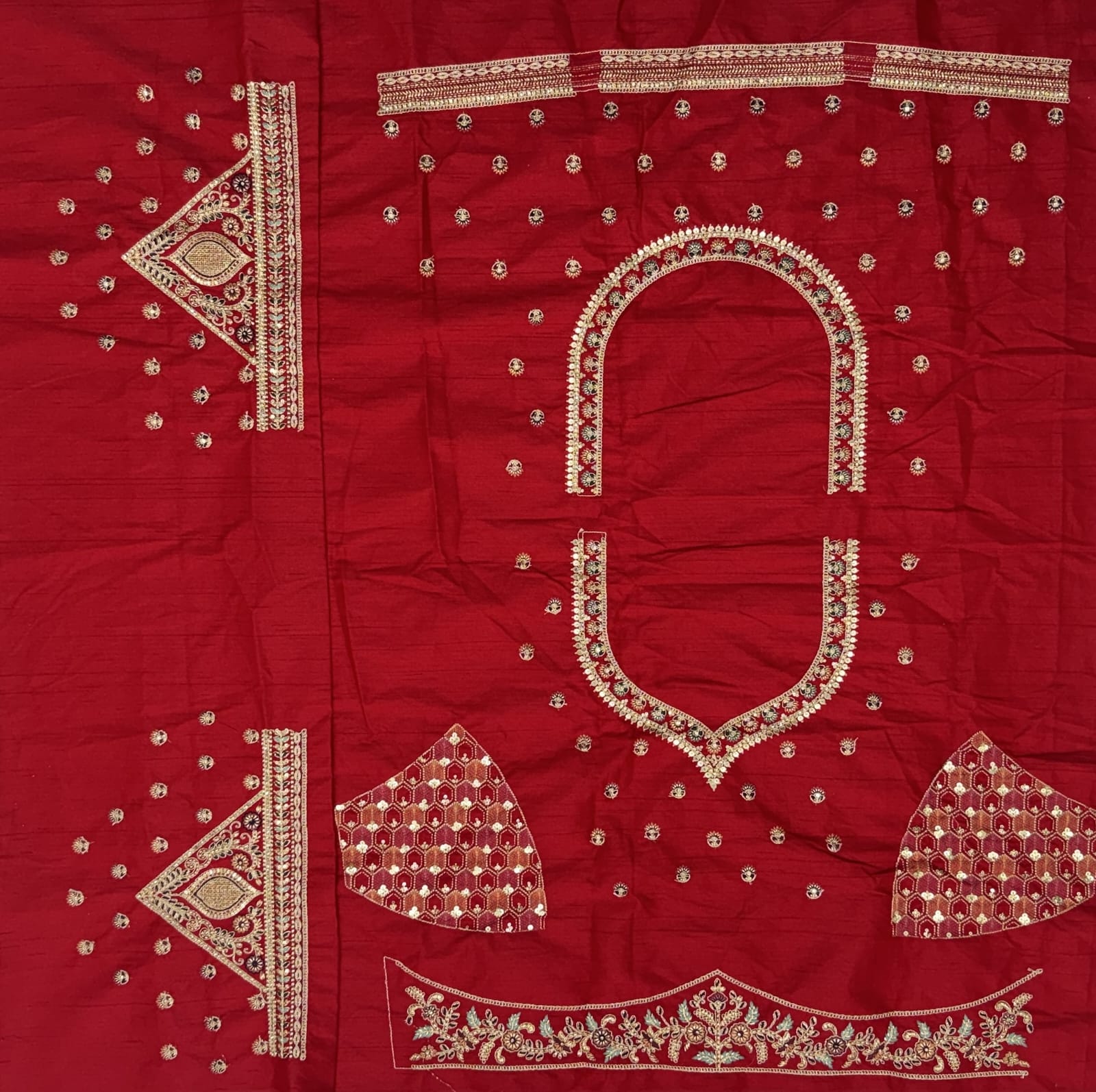 Details Red Embroidered Perfect Bridal Lehenga Choli with double Dupatta 